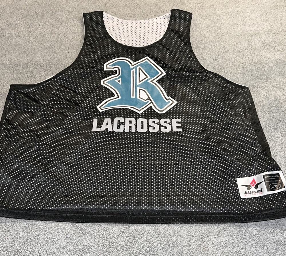 Alleson Athletic Lacrosse Practice Pinnie Jersey Reversible Mesh Black Teal L/XL